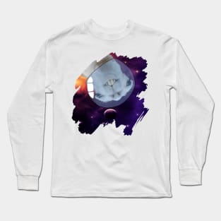 Sneaky Llama in Outer Space Long Sleeve T-Shirt